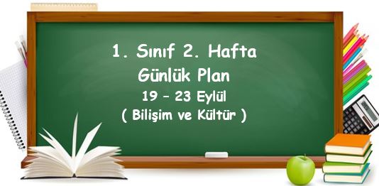 2022-2023 Eğitim Öğretim Yılı 1. Sınıf 2. Hafta Günlük Planlar